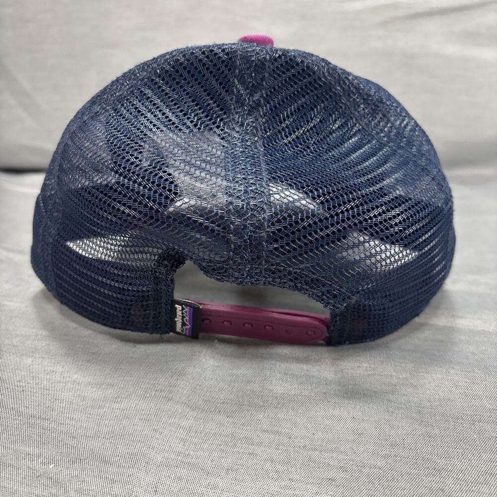 Patagonia Yellow Logo Purple Mesh Snapback Hat Cap - Picture 3 of 7